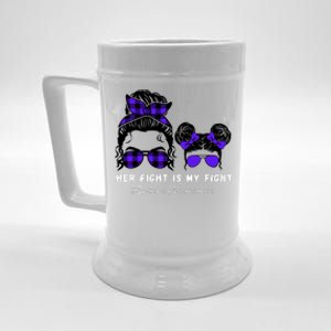 Her Fight Is My Fight | Epilepsy Survivor Purple Ribbon Beer Stein