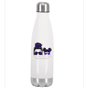 Her Fight Is My Fight | Epilepsy Survivor Purple Ribbon Stainless Steel Insulated Water Bottle