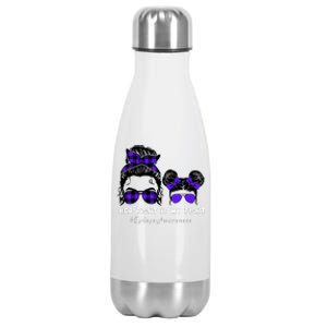 Her Fight Is My Fight | Epilepsy Survivor Purple Ribbon Stainless Steel Insulated Water Bottle