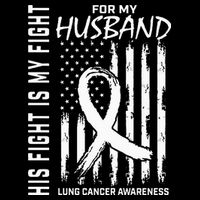 His Fight Is My Fight Husband Lung Cancer Awareness USA Flag Visor