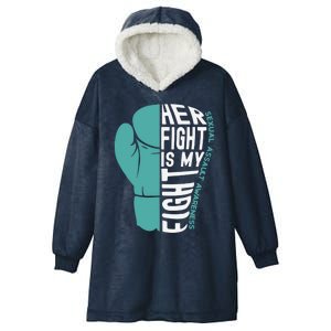 Her Fight Is My Fight Sexual Assault Awareness Boxing Glove Great Gift Hooded Wearable Blanket