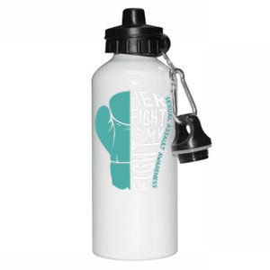 Her Fight Is My Fight Sexual Assault Awareness Boxing Glove Great Gift Aluminum Water Bottle