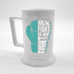 Her Fight Is My Fight Sexual Assault Awareness Boxing Glove Great Gift Beer Stein