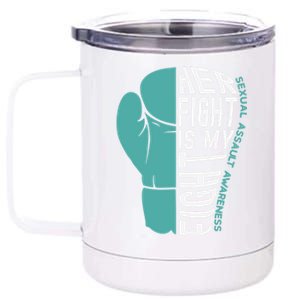 Her Fight Is My Fight Sexual Assault Awareness Boxing Glove Great Gift 12 oz Stainless Steel Tumbler Cup