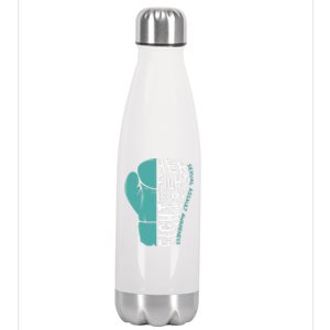 Her Fight Is My Fight Sexual Assault Awareness Boxing Glove Great Gift Stainless Steel Insulated Water Bottle