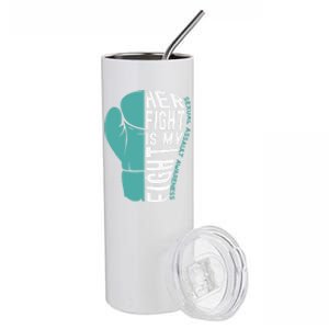 Her Fight Is My Fight Sexual Assault Awareness Boxing Glove Great Gift Stainless Steel Tumbler