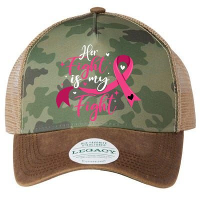 Her Fight Is My Fight Breast Cancer Awareness Legacy Tie Dye Trucker Hat