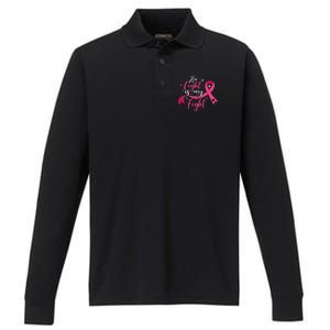 Her Fight Is My Fight Breast Cancer Awareness Performance Long Sleeve Polo