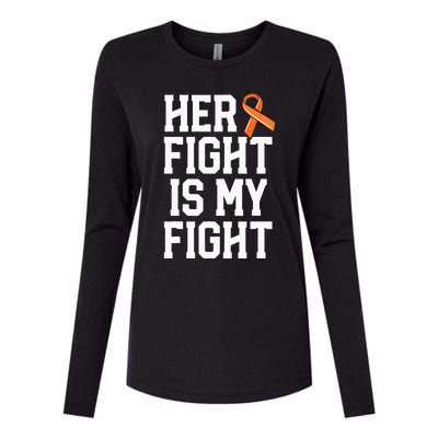 Her Fight Is My Fight Leukemia Cancer Husband Womens Cotton Relaxed Long Sleeve T-Shirt