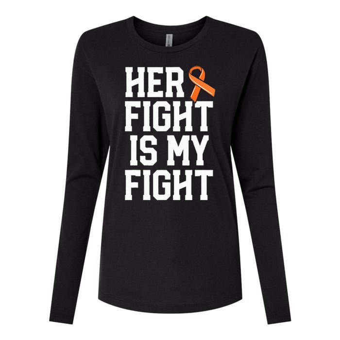 Her Fight Is My Fight Leukemia Cancer Husband Womens Cotton Relaxed Long Sleeve T-Shirt