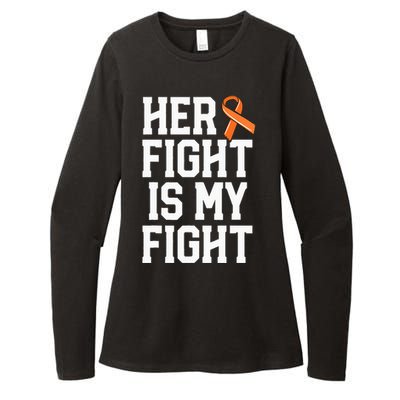 Her Fight Is My Fight Leukemia Cancer Husband Womens CVC Long Sleeve Shirt