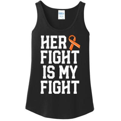 Her Fight Is My Fight Leukemia Cancer Husband Ladies Essential Tank