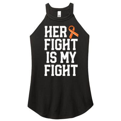 Her Fight Is My Fight Leukemia Cancer Husband Women's Perfect Tri Rocker Tank