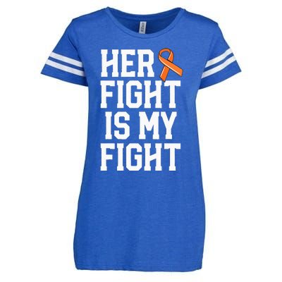 Her Fight Is My Fight Leukemia Cancer Husband Enza Ladies Jersey Football T-Shirt