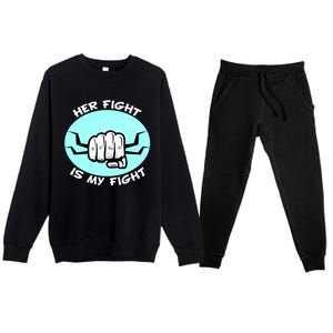 Her Fight Is My Fight Sexual Assault Awareness Month April Gift Premium Crewneck Sweatsuit Set