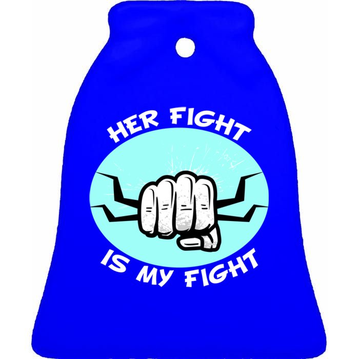 Her Fight Is My Fight Sexual Assault Awareness Month April Gift Ceramic Bell Ornament