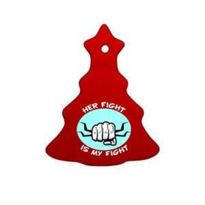 Her Fight Is My Fight Sexual Assault Awareness Month April Gift Ceramic Tree Ornament