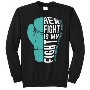 Her Fight Is My Fight Sexual Assault Awareness Boxing Glove Sweatshirt