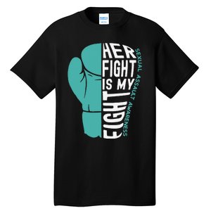 Her Fight Is My Fight Sexual Assault Awareness Boxing Glove Tall T-Shirt