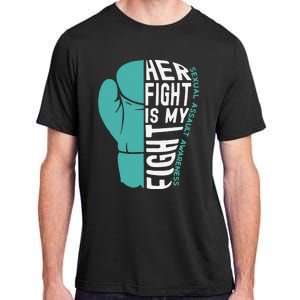 Her Fight Is My Fight Sexual Assault Awareness Boxing Glove Adult ChromaSoft Performance T-Shirt