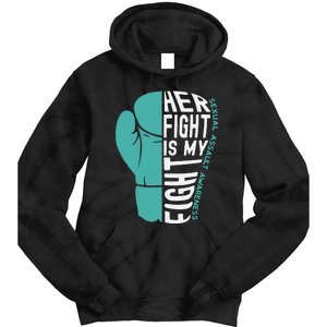 Her Fight Is My Fight Sexual Assault Awareness Boxing Glove Tie Dye Hoodie