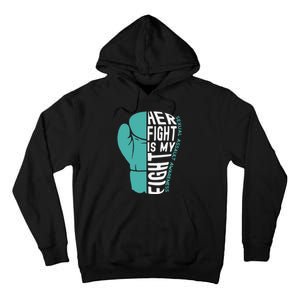 Her Fight Is My Fight Sexual Assault Awareness Boxing Glove Tall Hoodie