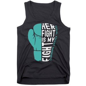 Her Fight Is My Fight Sexual Assault Awareness Boxing Glove Tank Top