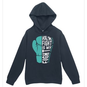 Her Fight Is My Fight Sexual Assault Awareness Boxing Glove Urban Pullover Hoodie