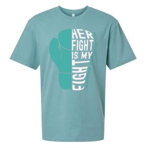 Her Fight Is My Fight Sexual Assault Awareness Boxing Glove Sueded Cloud Jersey T-Shirt