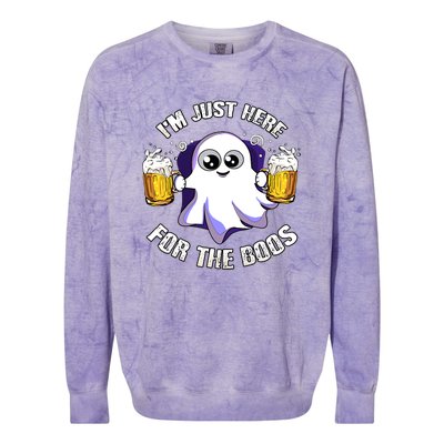 Halloween Funny I'm Just Here For The Boos Colorblast Crewneck Sweatshirt