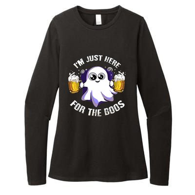 Halloween Funny I'm Just Here For The Boos Womens CVC Long Sleeve Shirt