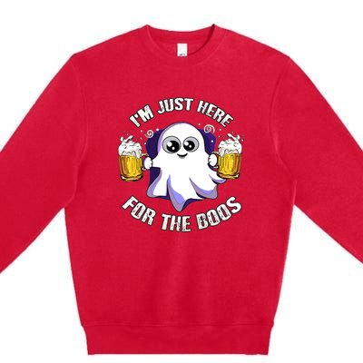 Halloween Funny I'm Just Here For The Boos Premium Crewneck Sweatshirt