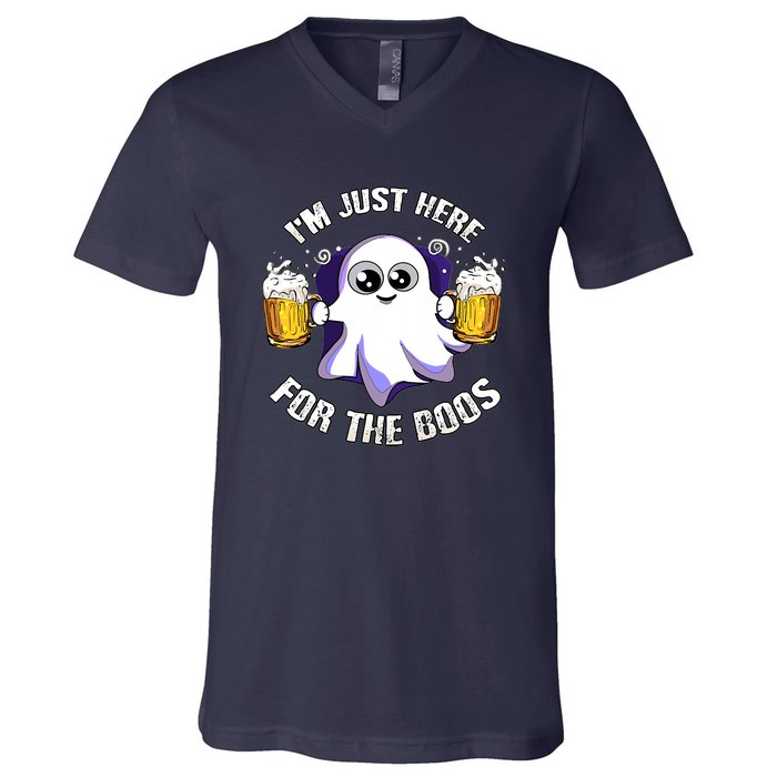 Halloween Funny I'm Just Here For The Boos V-Neck T-Shirt