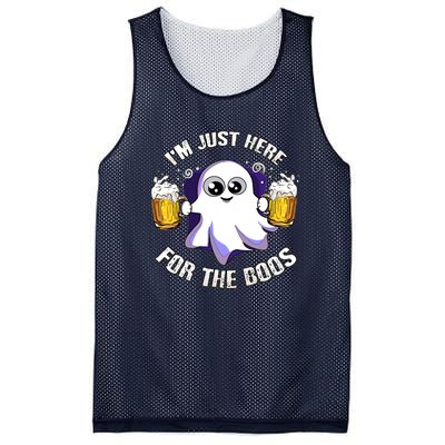 Halloween Funny I'm Just Here For The Boos Mesh Reversible Basketball Jersey Tank