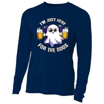 Halloween Funny I'm Just Here For The Boos Cooling Performance Long Sleeve Crew