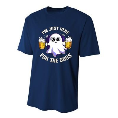 Halloween Funny I'm Just Here For The Boos Performance Sprint T-Shirt