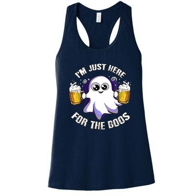 Halloween Funny I'm Just Here For The Boos Women's Racerback Tank