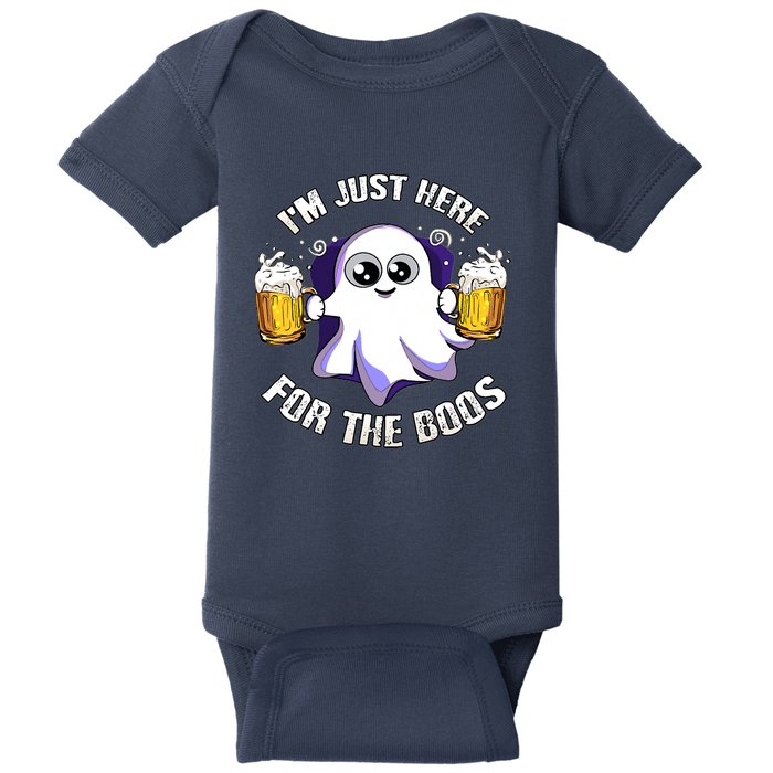 Halloween Funny I'm Just Here For The Boos Baby Bodysuit