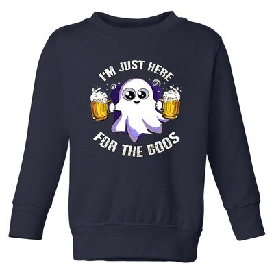 Halloween Funny I'm Just Here For The Boos Toddler Sweatshirt