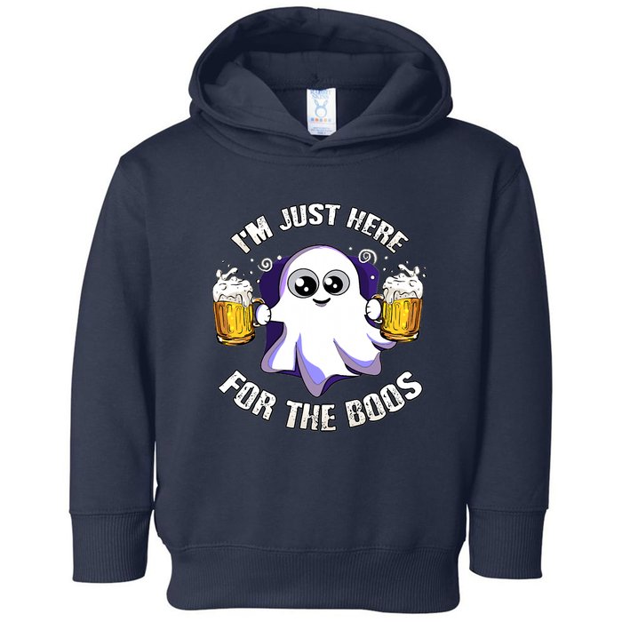 Halloween Funny I'm Just Here For The Boos Toddler Hoodie