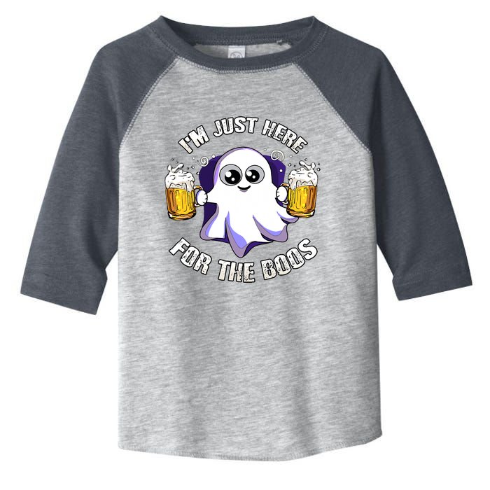 Halloween Funny I'm Just Here For The Boos Toddler Fine Jersey T-Shirt