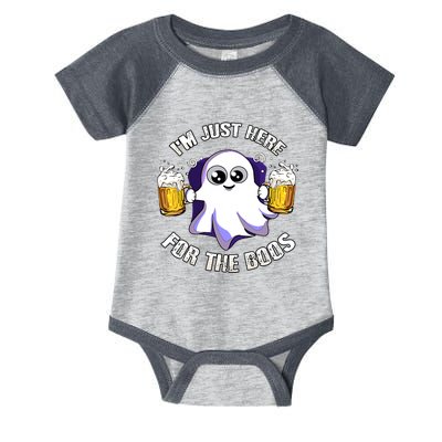 Halloween Funny I'm Just Here For The Boos Infant Baby Jersey Bodysuit