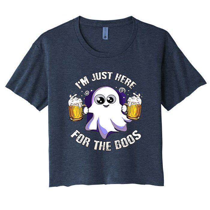 Halloween Funny I'm Just Here For The Boos Women's Crop Top Tee