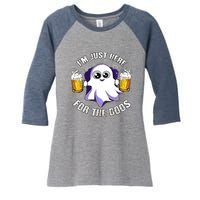 Halloween Funny I'm Just Here For The Boos Women's Tri-Blend 3/4-Sleeve Raglan Shirt