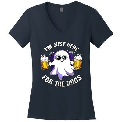 Halloween Funny I'm Just Here For The Boos Women's V-Neck T-Shirt