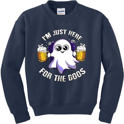 Halloween Funny I'm Just Here For The Boos Kids Sweatshirt