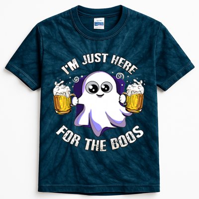 Halloween Funny I'm Just Here For The Boos Kids Tie-Dye T-Shirt