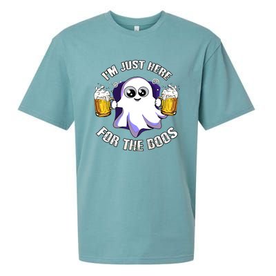 Halloween Funny I'm Just Here For The Boos Sueded Cloud Jersey T-Shirt