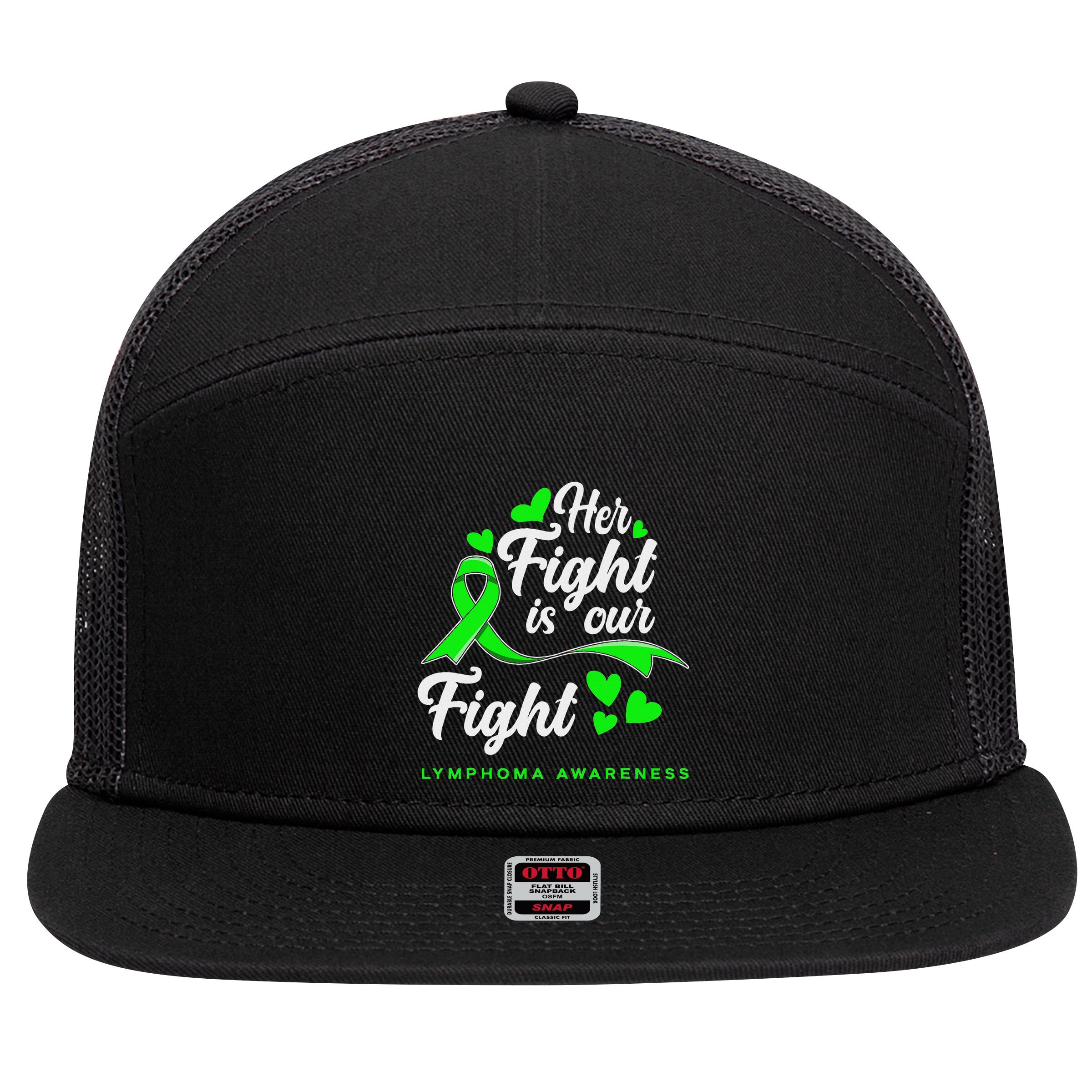 Her Fight Is Our Fight Non Hodgkin Lymphoma Awareness 7 Panel Mesh Trucker Snapback Hat