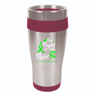 Her Fight Is Our Fight Non Hodgkin Lymphoma Awareness 16oz Travel Tumbler